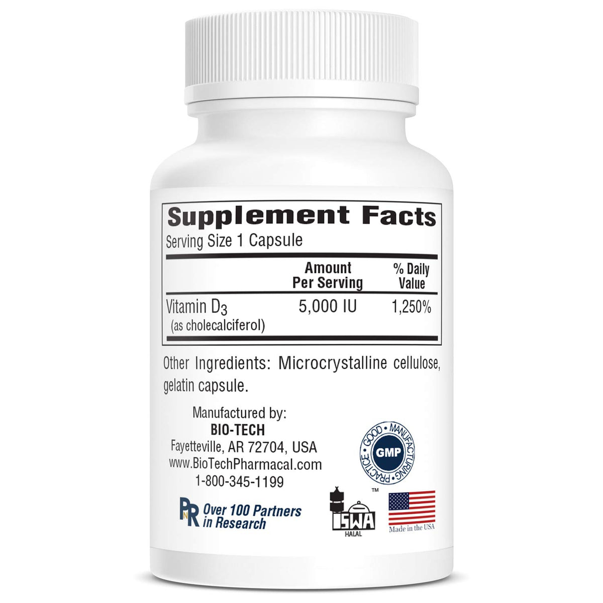 Bio-Tech Pharmacal Vitamine D3 5000 UI sur une table avec des accessoires