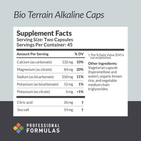 Bio Terrain Alkaline Caps 90 Capsules avec étiquette détaillée