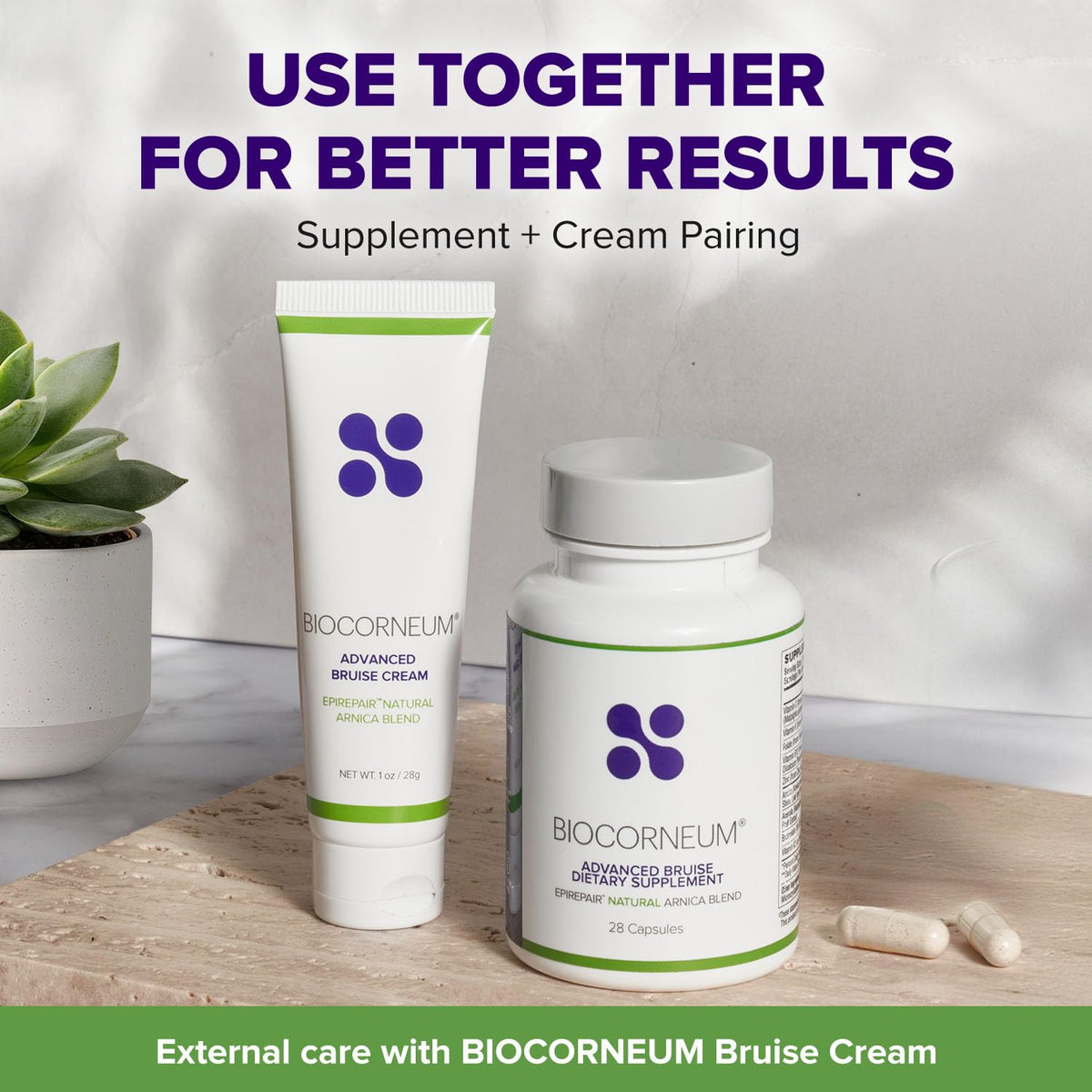 BIOCORNEUM complément alimentaire anti-hématomes 28 capsules et crème associée