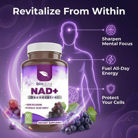 Biodora Resvératrol NAD+ 1400mg avec fruits frais