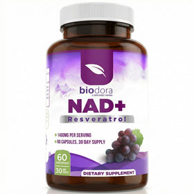 Biodora Resvératrol NAD+ 1400mg vue avant de l'emballage