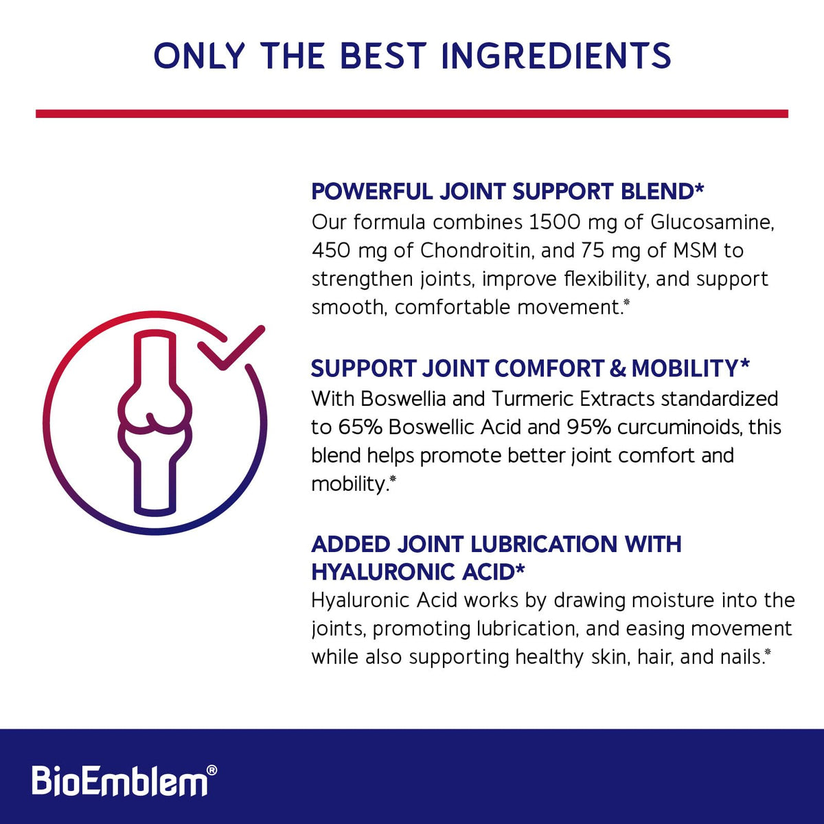 BioEmblem Complément Alimentaire Chondroïtine Glucosamine 1500mg arrière