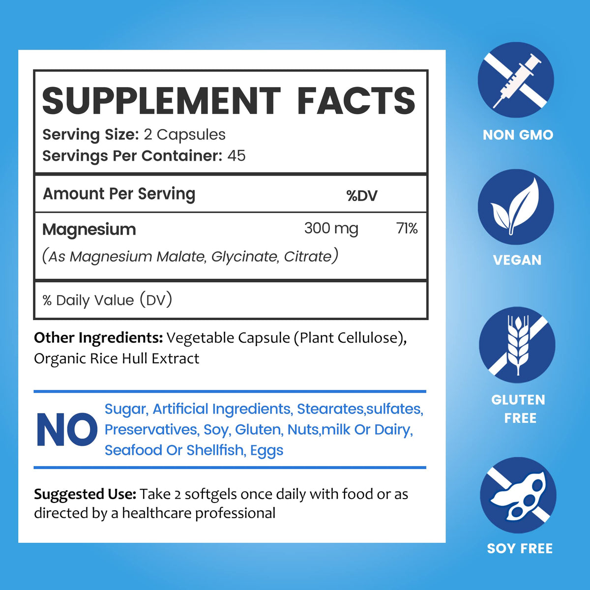 BioEmblem Complexe de Magnésium Triple Absorption 300mg paquet