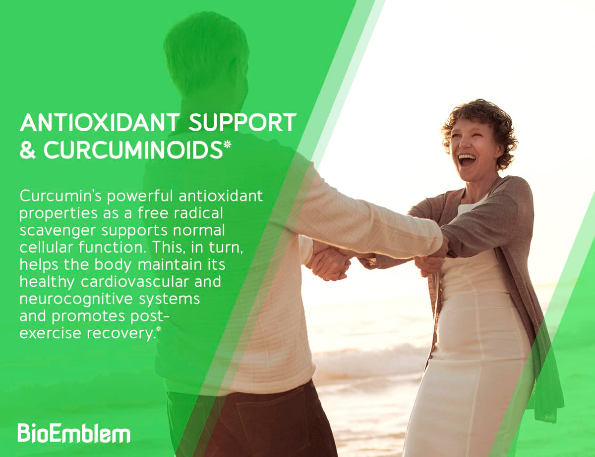 BioEmblem Curcuma Curcumin 180 capsules avec étiquette détaillée