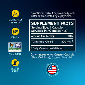BioEmblem Curcuma TurmiPure Gold capsules sur une table