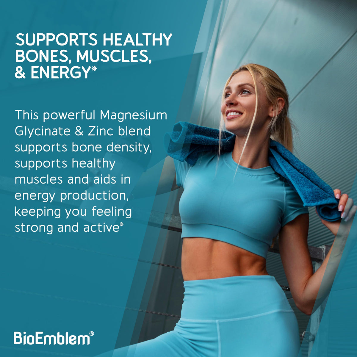 BioEmblem Magnésium Glycinate & Zinc bouteille ouverte