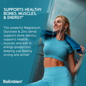 BioEmblem Magnésium Glycinate & Zinc bouteille ouverte