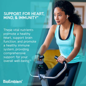 BioEmblem Magnésium Glycinate & Zinc capsules à côté d'un verre d'eau