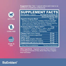 BioEmblem Multi-Enzymes capsules avec étiquette