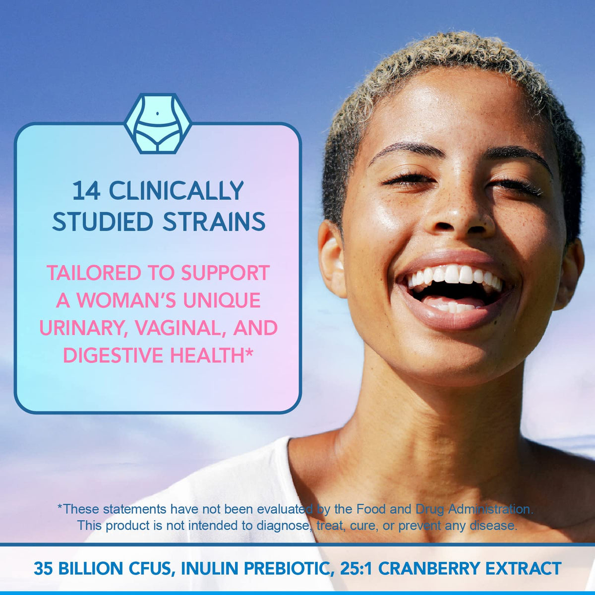 BioEmblem Probiotiques Beauté Femme capsule sur une surface blanche