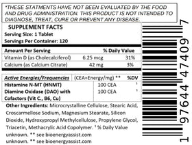 BioEnergyLife Histamine Control comprimés avec étiquette