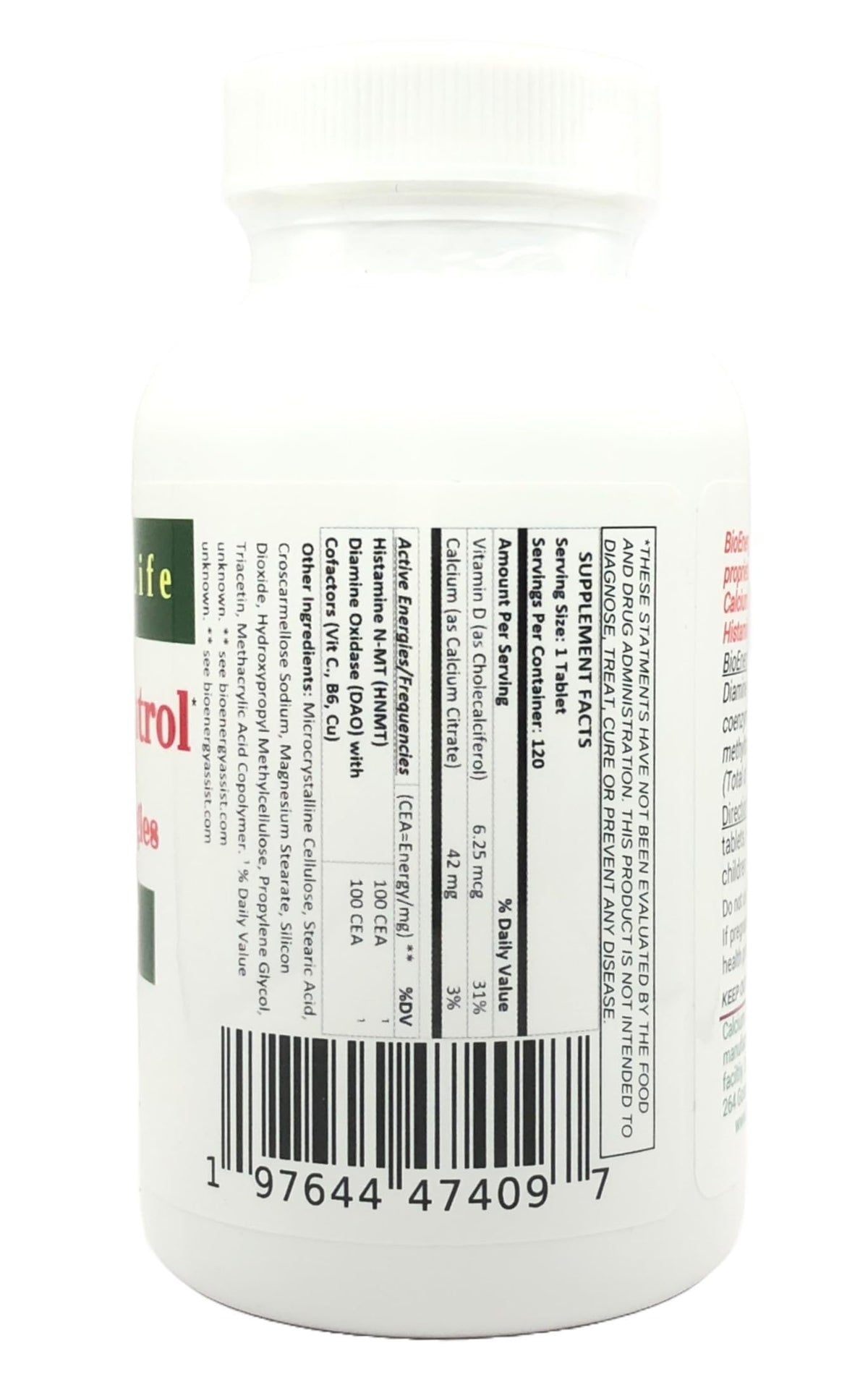 BioEnergyLife Histamine Control comprimés avec ingrédients