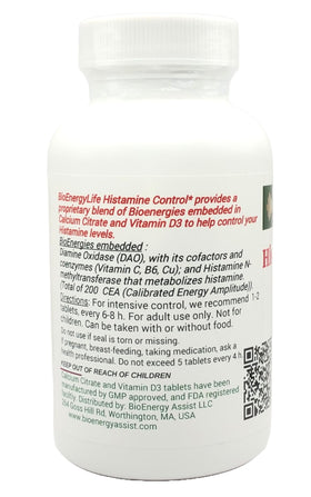 BioEnergyLife Histamine Control comprimés sur une table