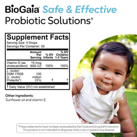 BioGaia Gouttes Probiotiques Actives pour Bébé sur table