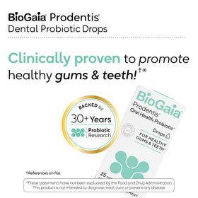 BioGaia Prodentis gouttes probiotiques sur une table