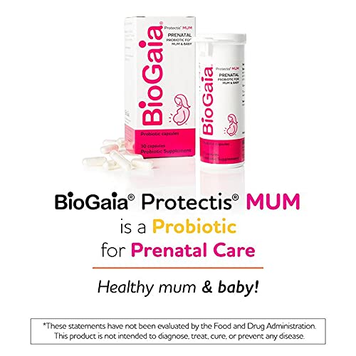 BioGaia Protectis Mum capsules prénatales sur fond blanc