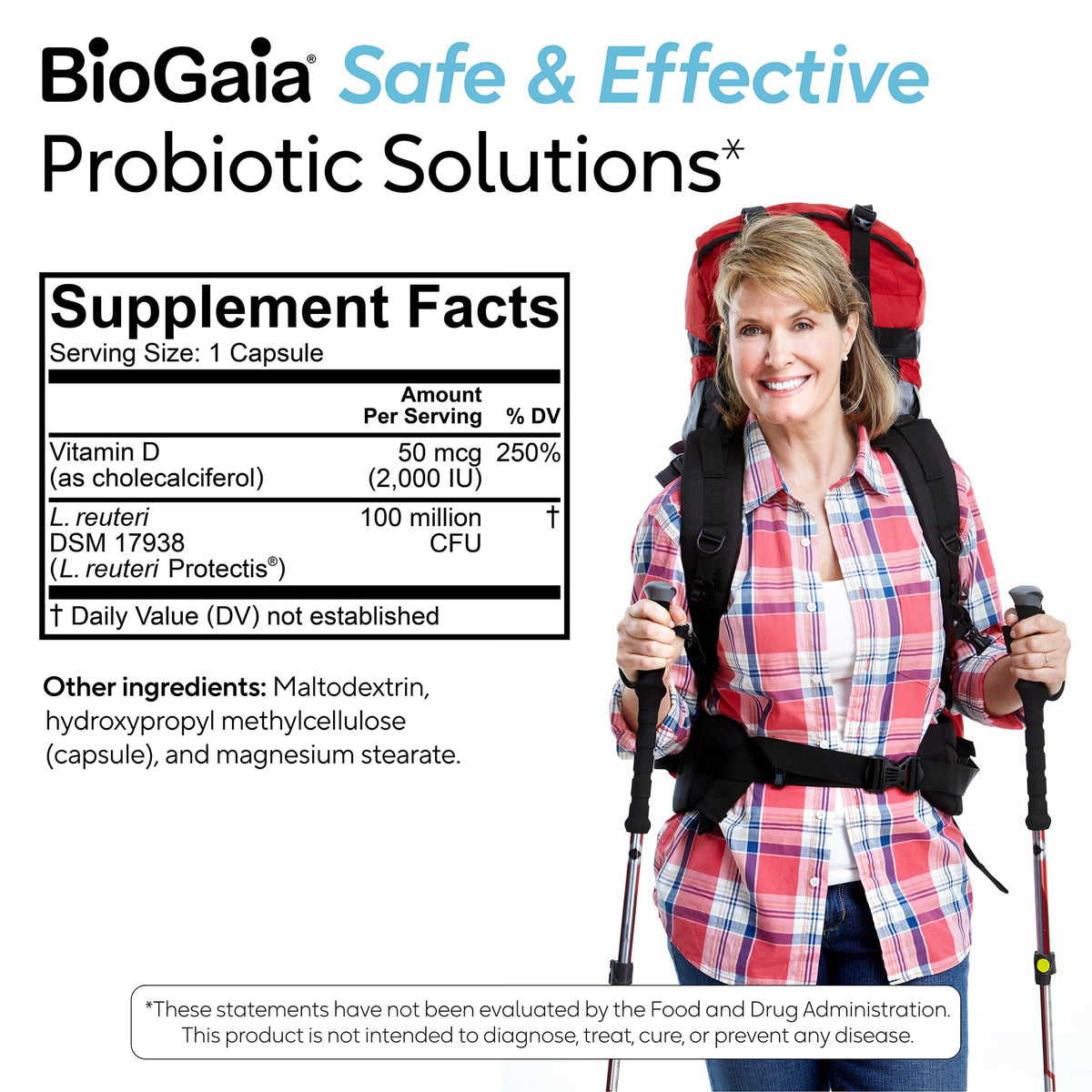BioGaia Protectis Probiotique Actif près d'autres compléments alimentaires