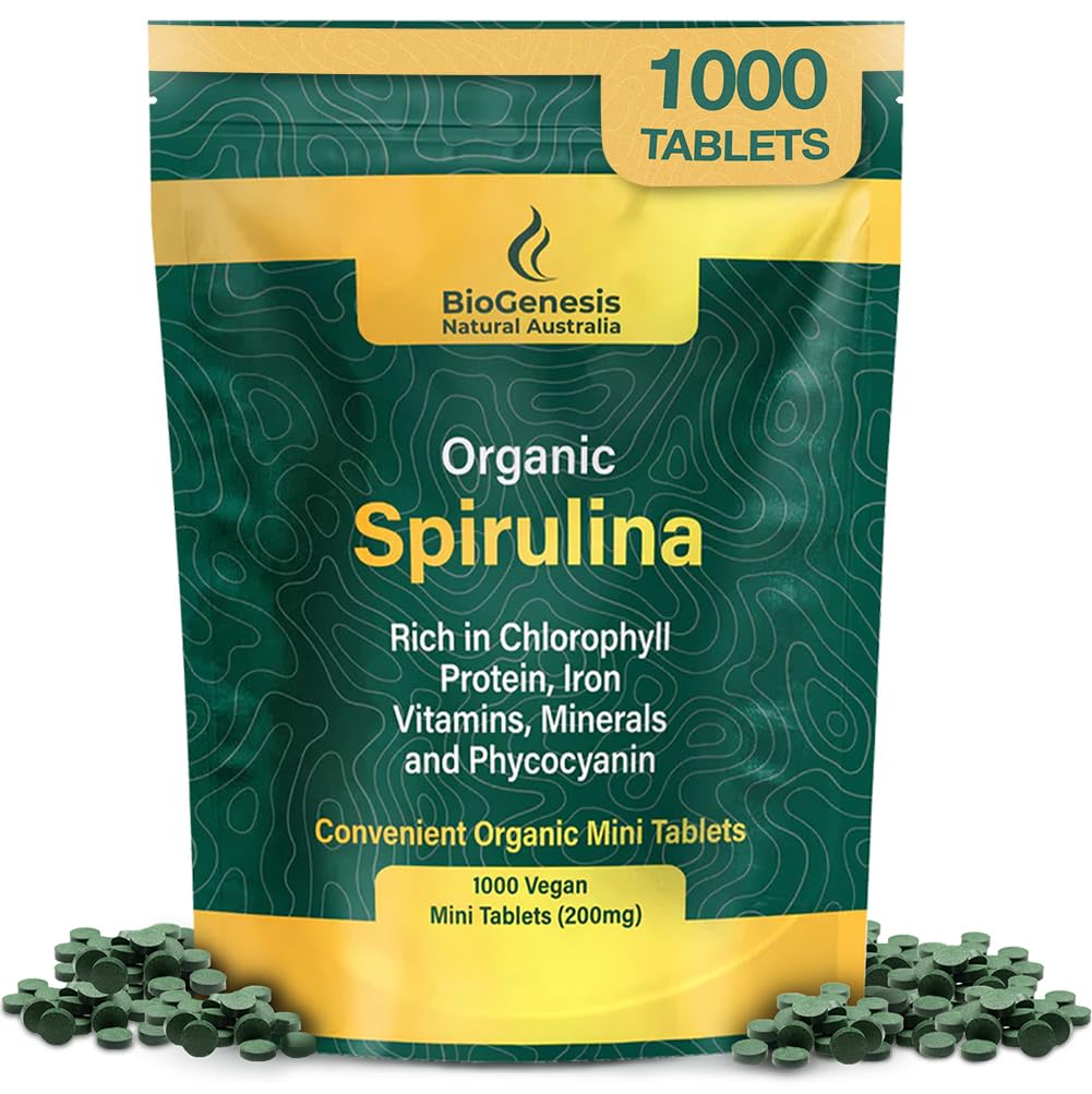 Biogenesis Spiruline Organique Mini Comprimés 200mg avant