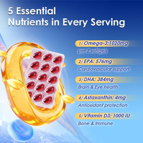 BioHarmony Huile de Poisson Omega 3 1020mg dosage et informations