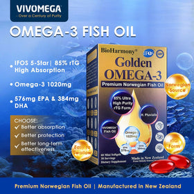 BioHarmony Huile de Poisson Omega 3 1020mg gélules miniatures