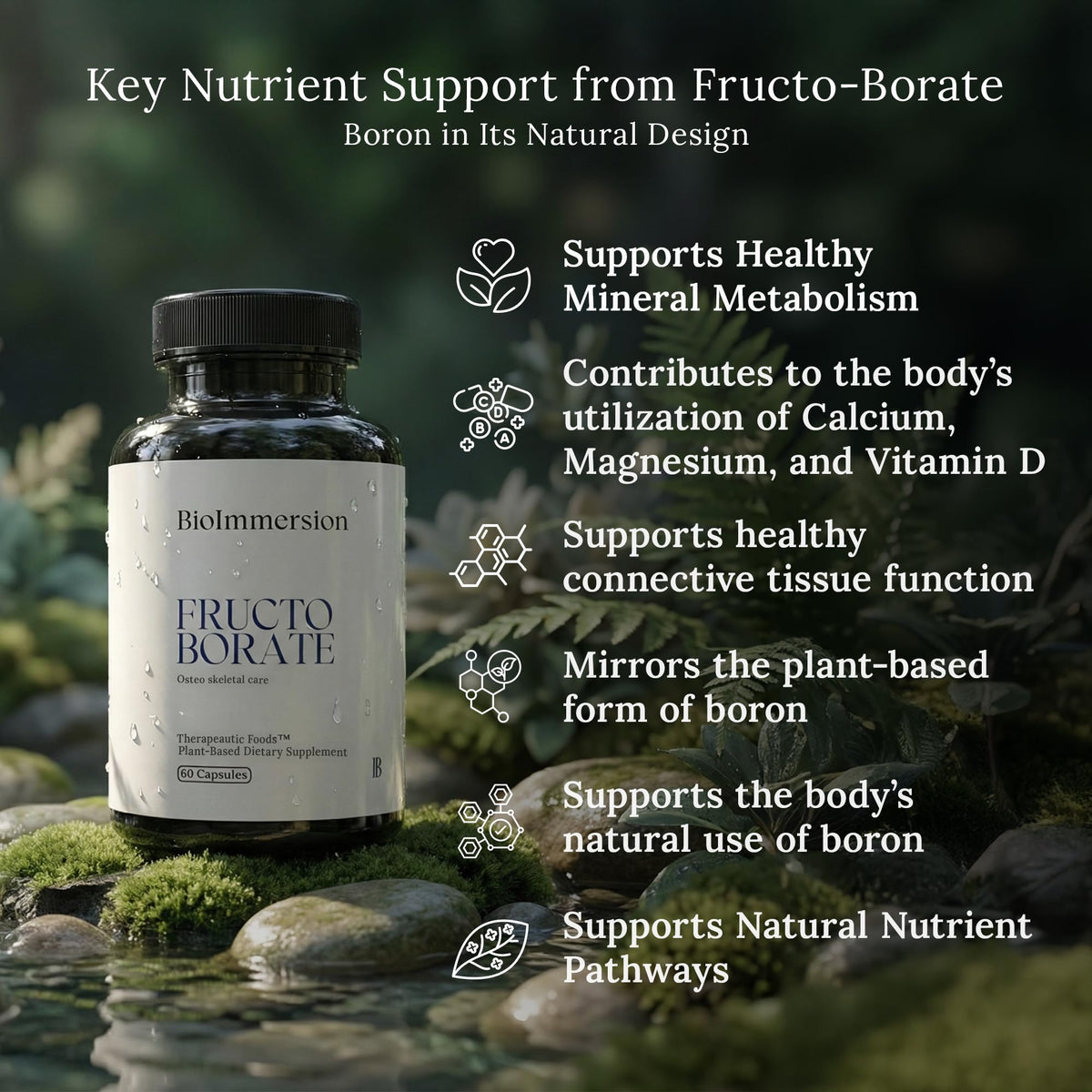 BioImmersion Boron Fructo Borate 6 mg capsules and fresh fruits