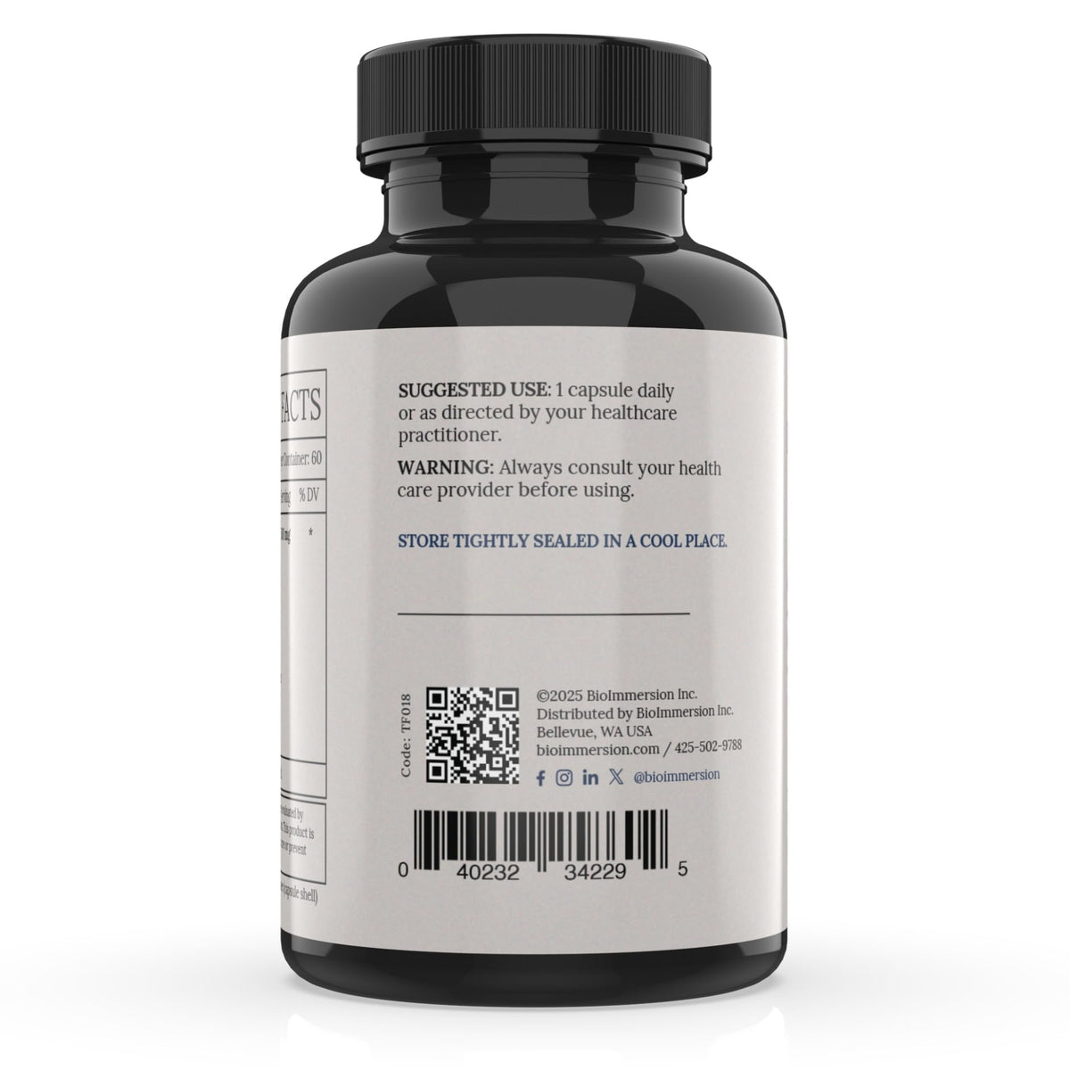 BioImmersion Supernatant Synbiotic, capsules sur une table