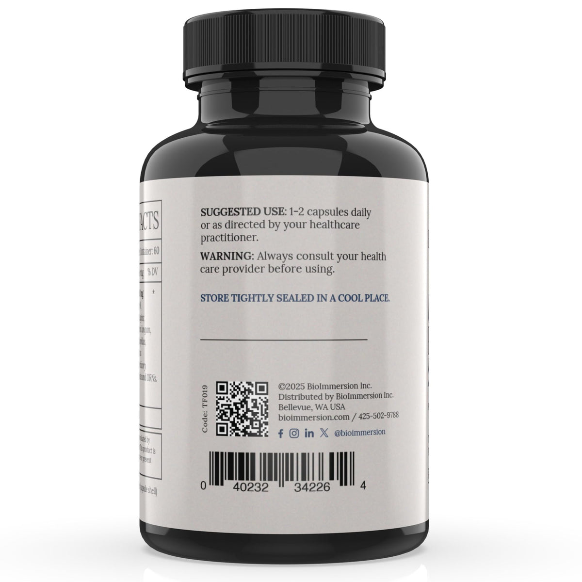 BioImmersion Synbiotique canneberge et grenade sur un fond blanc