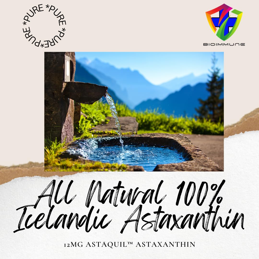 BioImmune AstaQuil™ Astaxanthin 12mg étiquette des ingrédients
