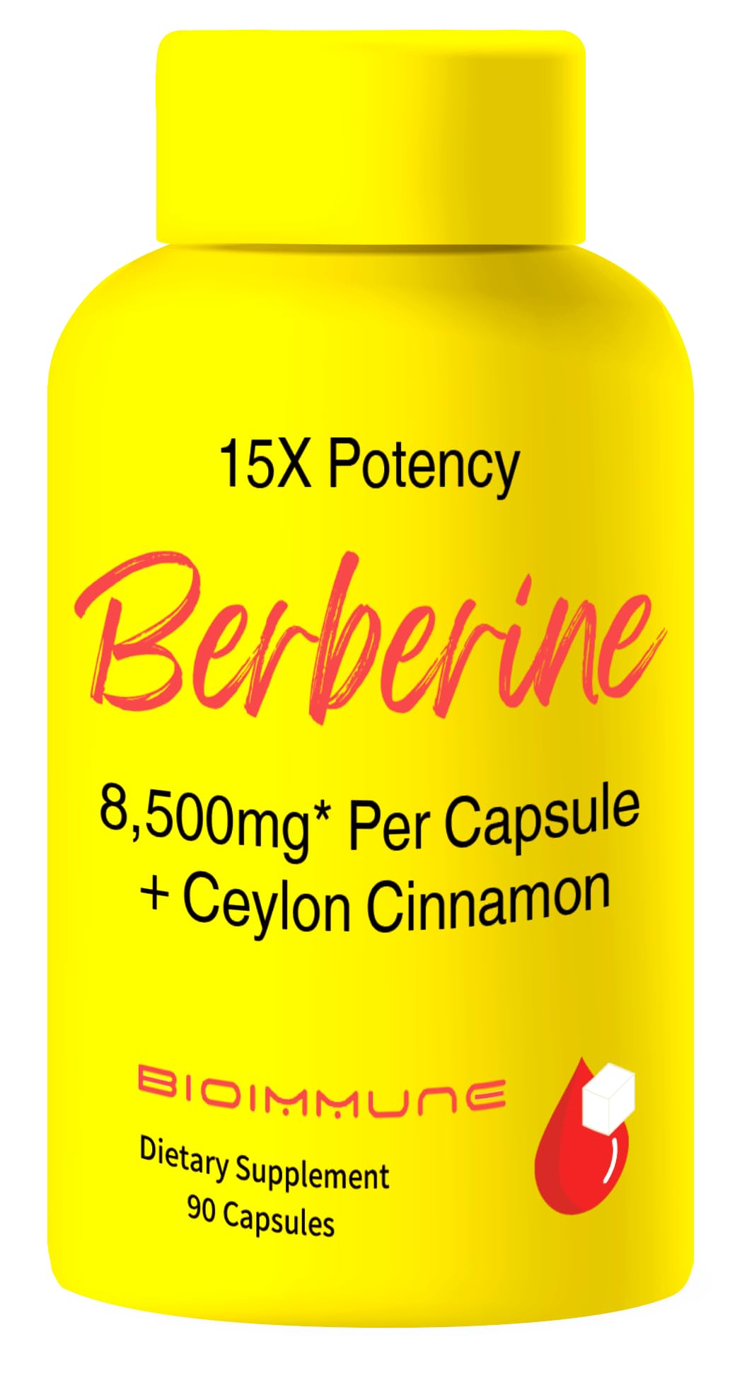 BioImmune Complément Alimentaire Berbérine 500mg et Cannelle de Ceylan, vue de face