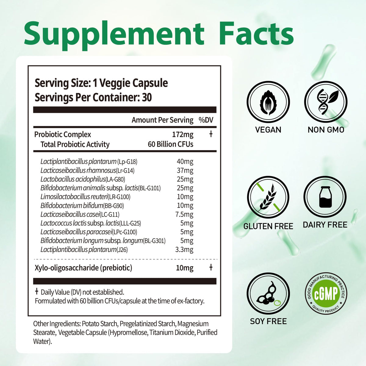 BioJhchang Probiotiques 60 milliards CFU capsules