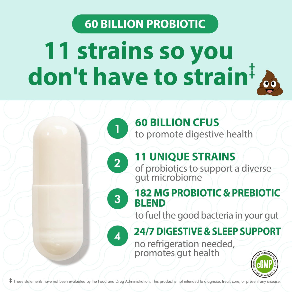 BioJhchang Probiotiques 60 Milliards CFU capsules côté