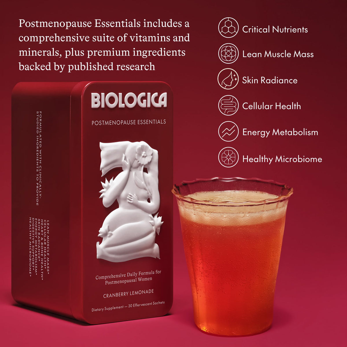 Biologica Poudre Postménopause sachets avec instructions d'utilisation