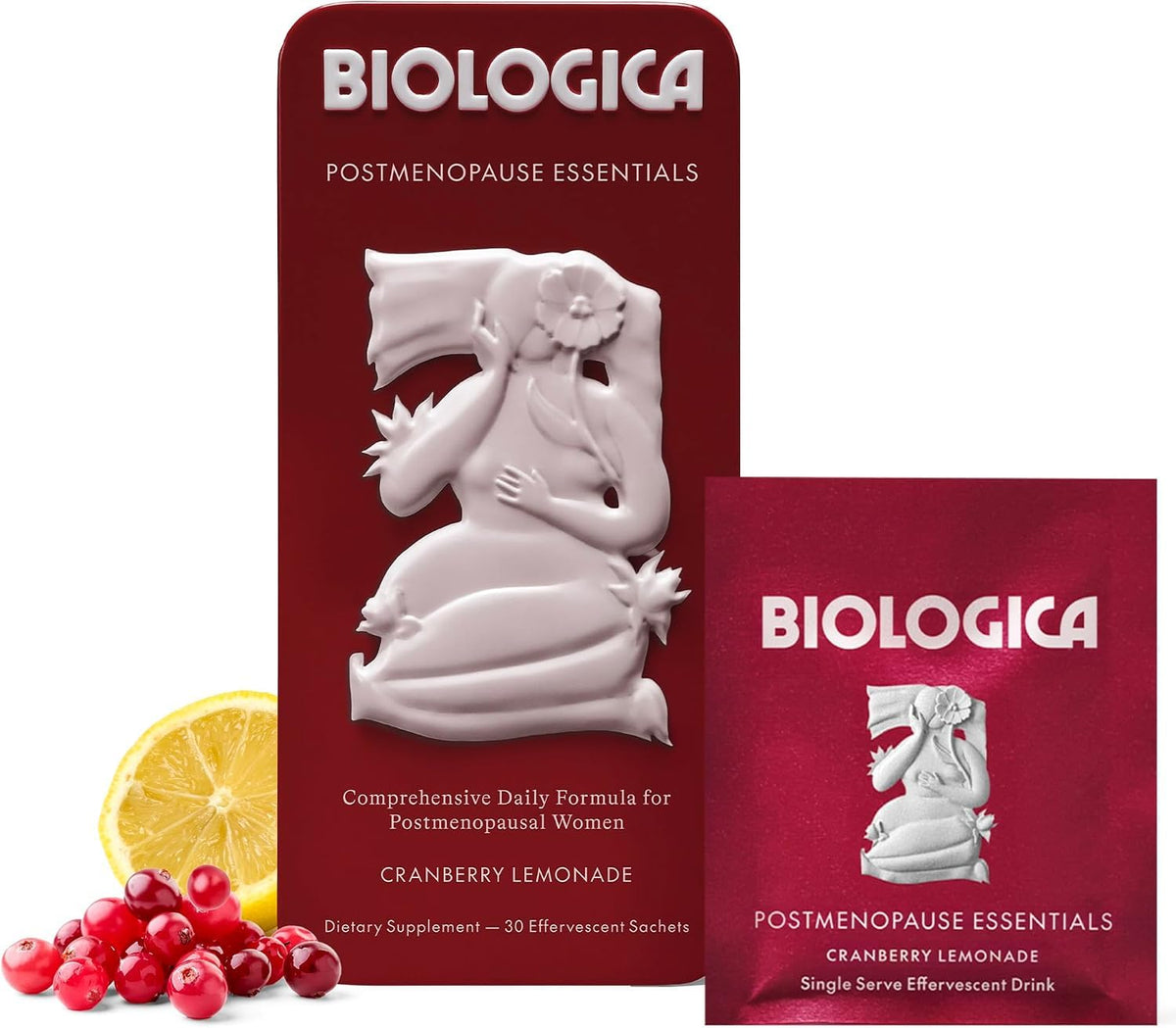 Biologica Poudre Postménopause Saveur Canneberge Citronade vue avant