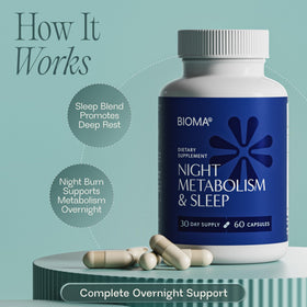 BIOMA Nuit Métabolisme 180 capsules avec ingrédients clés