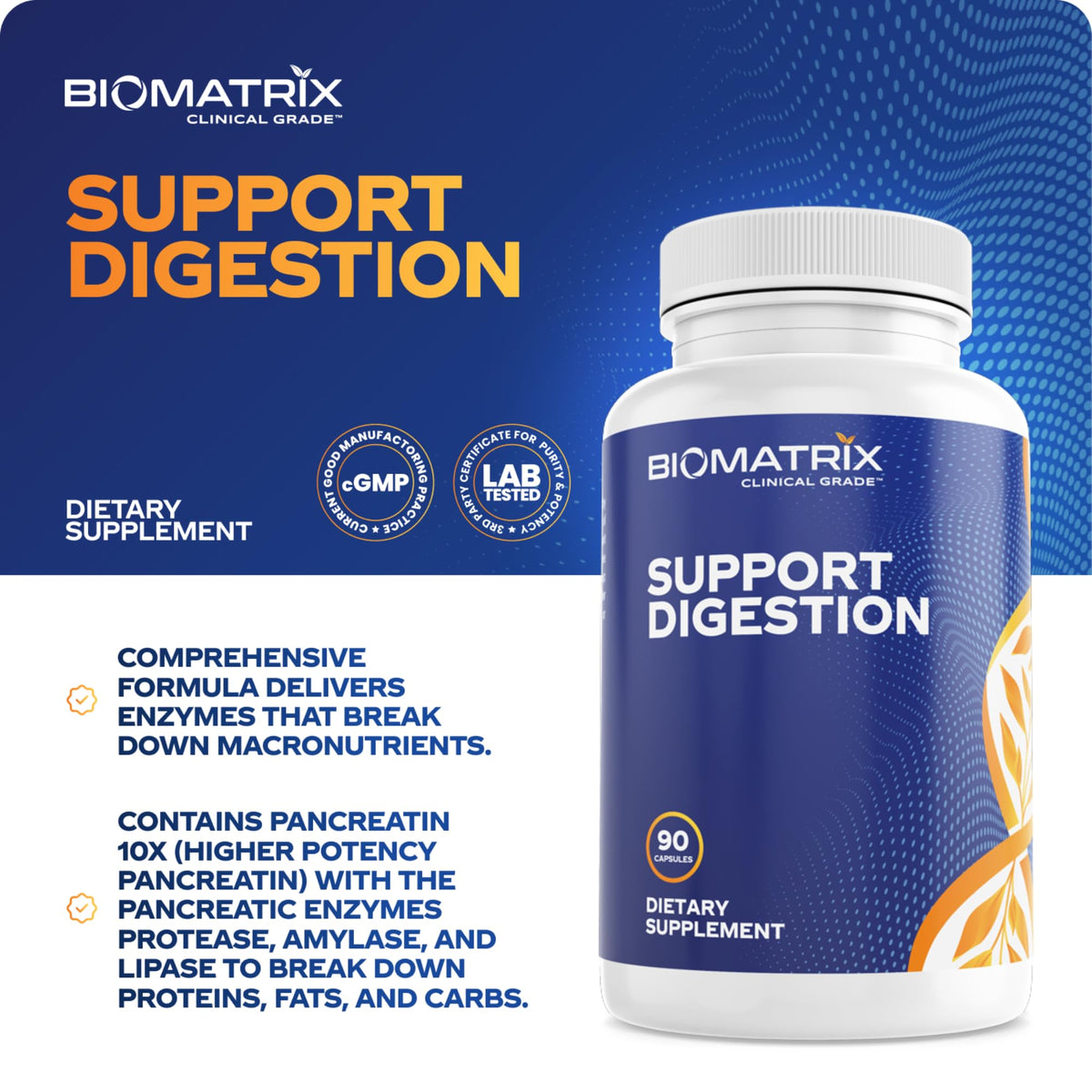 BioMatrix Complément Alimentaire Multi-Enzymes 90 Capsules avec capsules à côté