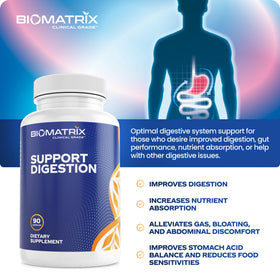 BioMatrix Complément Alimentaire Multi-Enzymes 90 Capsules sur fond blanc
