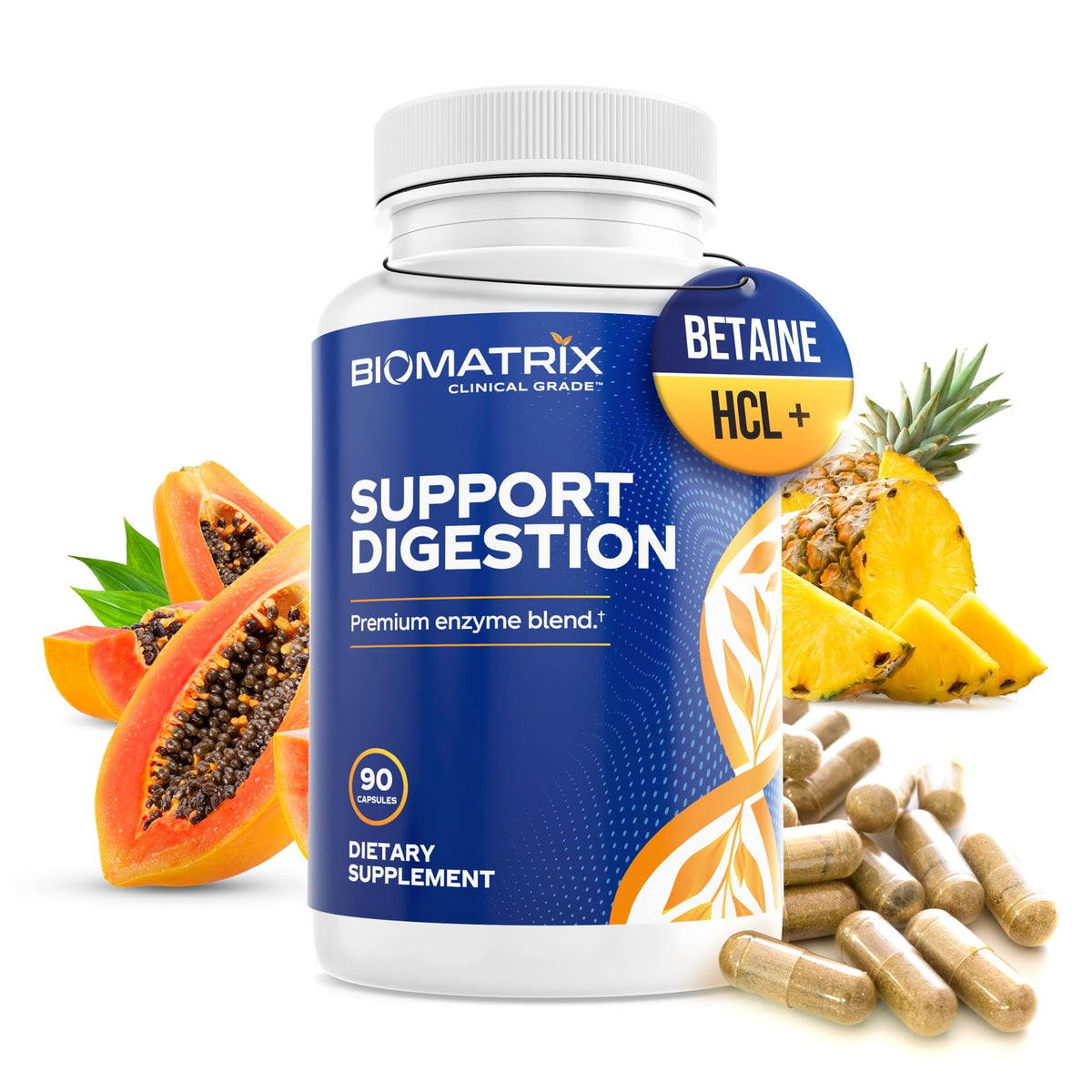 BioMatrix Complément Alimentaire Multi-Enzymes 90 Capsules vue de face