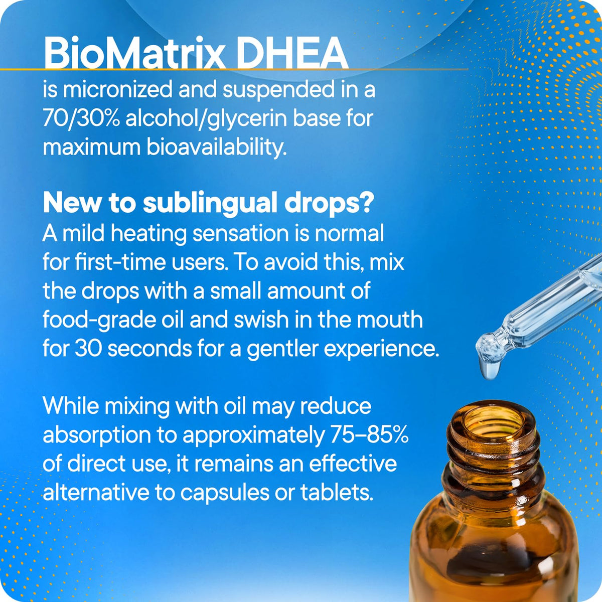 BioMatrix DHEA Liquide 30 ml arrière du flacon
