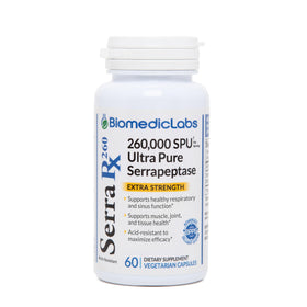 Biomedic Labs RX Serra-RX 260,000 SU Serrapeptase 60 capsules front view