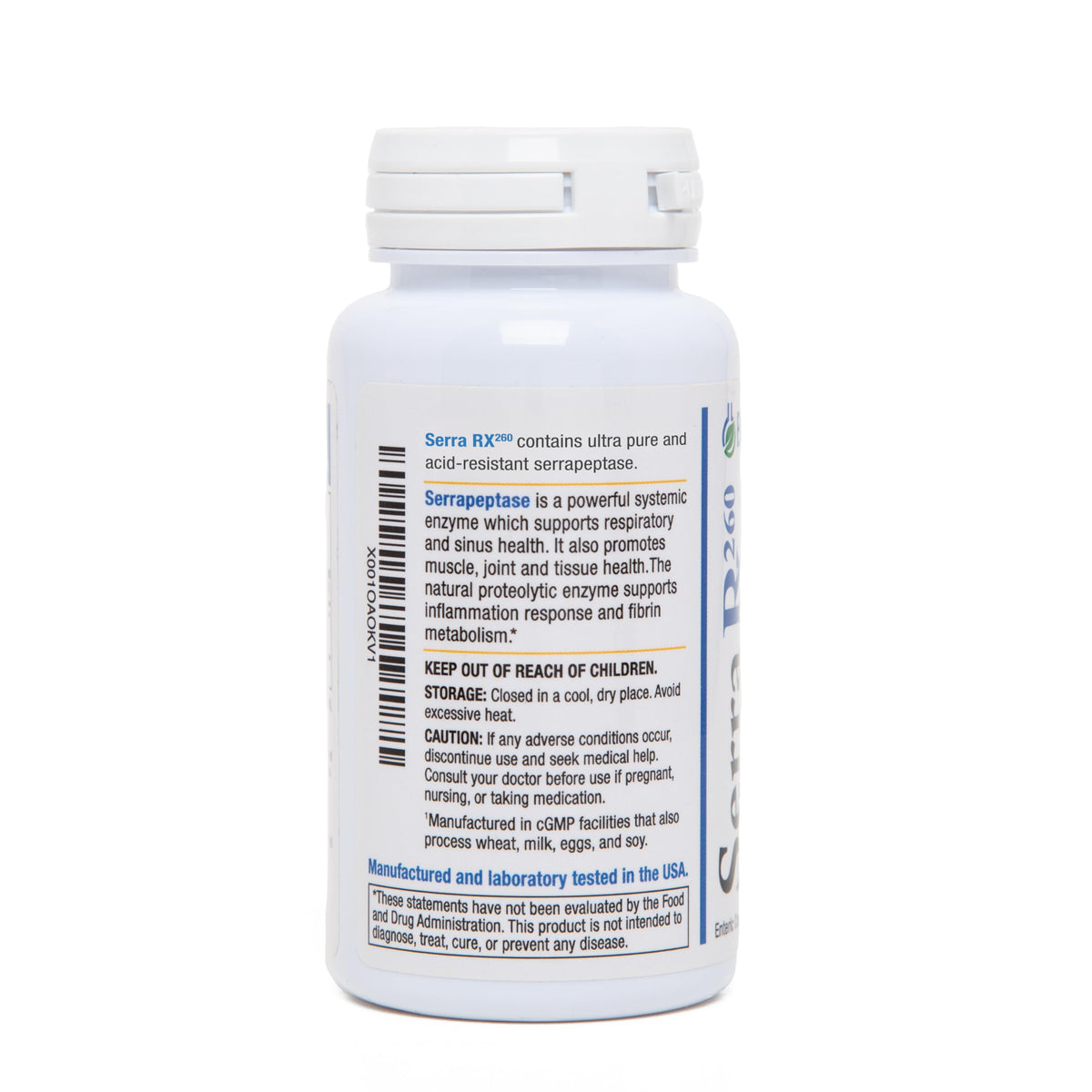 Biomedic Labs RX Serra-RX 260,000 SU Serrapeptase capsules close-up
