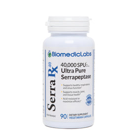 Biomedic Labs RX Serra-RX 40 000 SPU Serrapeptase 90 capsules front view