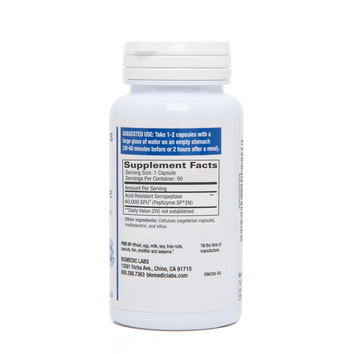 Biomedic Labs RX Serra-RX 40 000 SPU Serrapeptase capsules close-up
