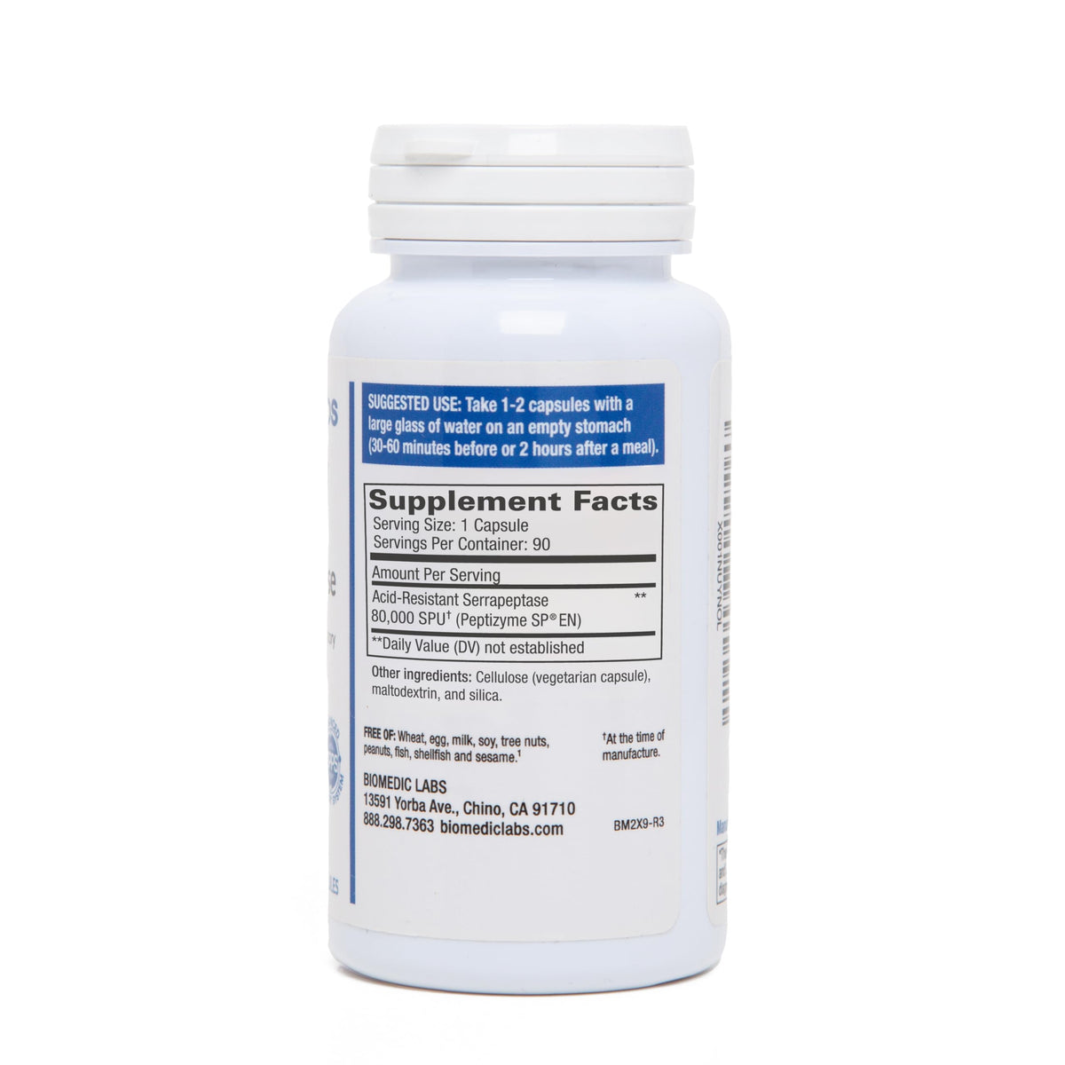 Biomedic Labs RX Serra-RX 80,000 SPU Serrapeptase packaging