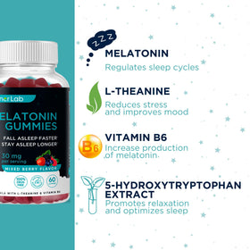 BionerLab Gummies de Mélatonine 30 mg montrant la texture