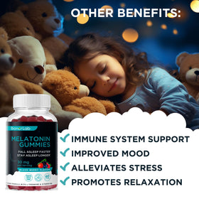 BionerLab Gummies de Mélatonine 30mg sur une table en bois