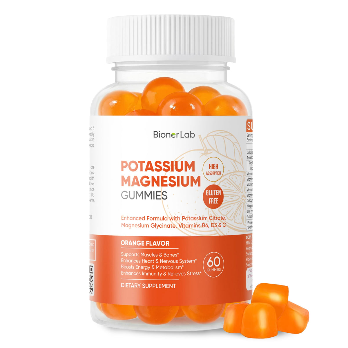 BionerLab Gummies de Potassium et Magnésium 250mg vue avant