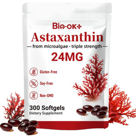 Biookultra Astaxanthin 24mg gélules avec huile MCT, vue de face
