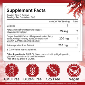 Biookultra Astaxanthin 24mg gélules, boîte ouverte montrant le contenu