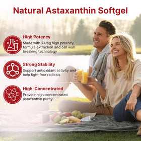 Biookultra Astaxanthin 24mg gélules, vue de dos avec informations nutritionnelles