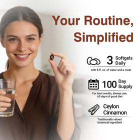 Biookultra Cannelle de Ceylan softgels sur fond blanc